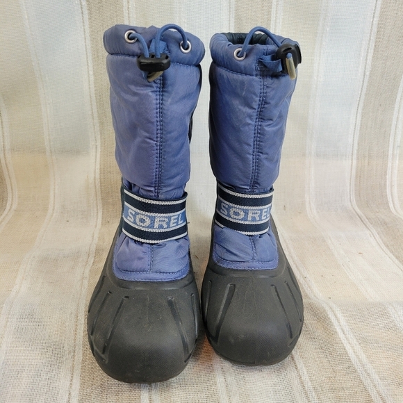 Sorel Snow Boots Blue Black Kids Size 4 - Picture 2 of 8